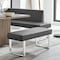 Armen Living Amanda Contemporary Dining Bench in Gray Faux Leather and Chrome Finish LCAMBEGRBCH - alternate 6